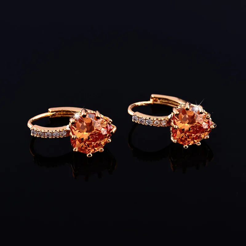 Major Flare Brown Crystal Drop Earrings - Classic - lightweight Major Flare Brown Crystal Drop Earrings - Classic - lightweight